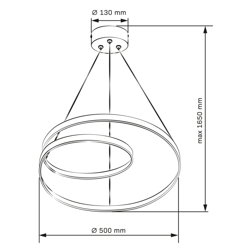 Lámpara LED colgante ZEFIRA LED/40W/230V 4000K diá. 50 cm cromo brillante