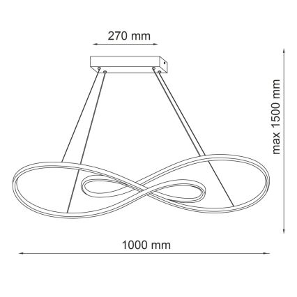 Lámpara LED colgante ZUMBA LED/50W/230V dorado
