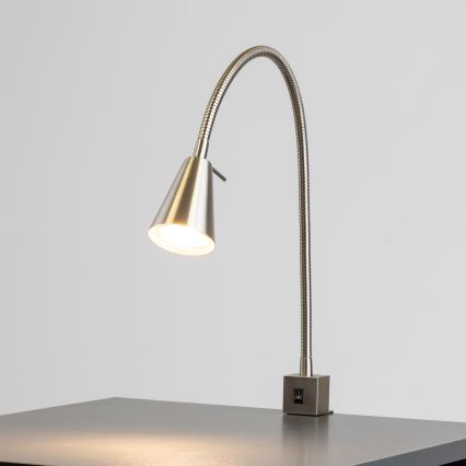 Lámpara LED con pinza 1x GU10/4,7 W/230 V cromo mate