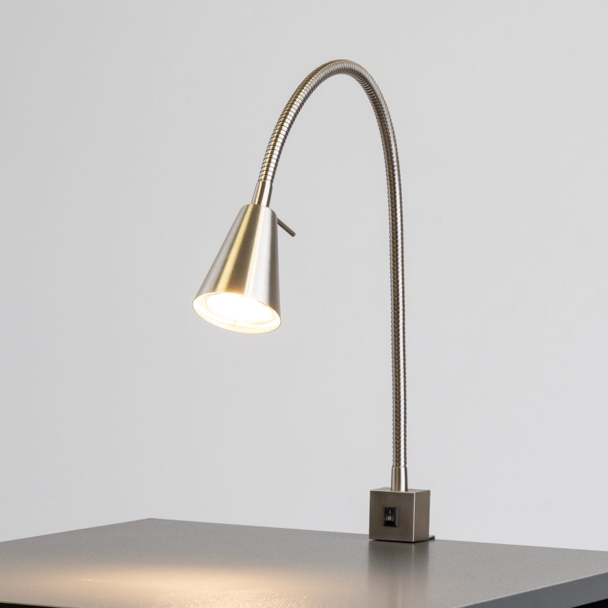 Lámpara LED con pinza 1x GU10/4,7 W/230 V cromo mate