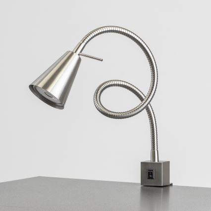 Lámpara LED con pinza 1x GU10/4,7 W/230 V cromo mate