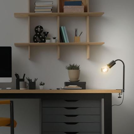 Lámpara LED con pinza 1xE27/4,2W/230V 2700K negra