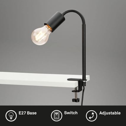 Lámpara LED con pinza 1xE27/4,2W/230V 2700K negra