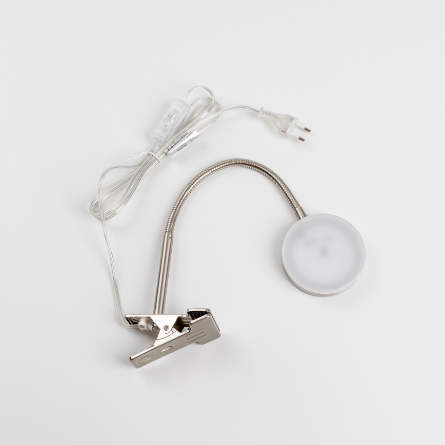 Lámpara LED con pinza LED/3,2W/230V cromo mate