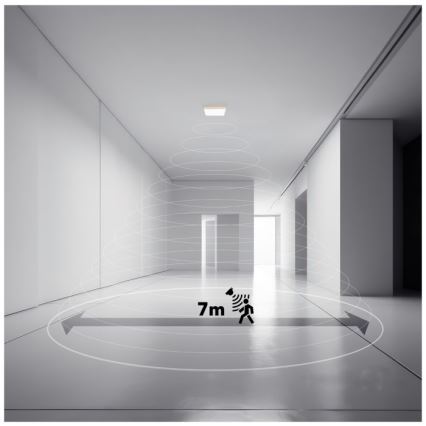 LED Lámpara de baño con sensor de movimiento y crepuscular NIVERA LED/12W/230V IP54 3000/4000/6000K 22,5x22,5 cm blanco + control remoto