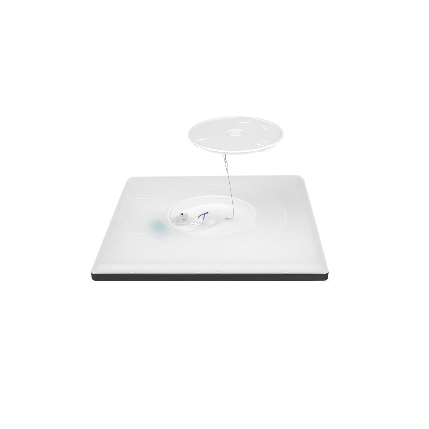 LED Lámpara de baño con sensor de movimiento y crepuscular NIVERA LED/12W/230V IP54 3000/4000/6000K 22,5x22,5 cm negro + control remoto