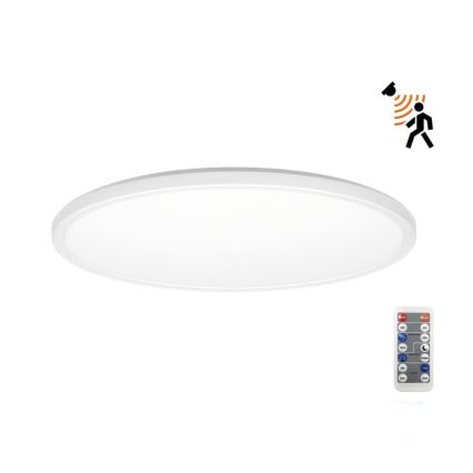 LED Lámpara de baño con sensor de movimiento y crepuscular NIVERA LED/18W/230V IP54 3000/4000/6000K diá. 30 cm blanco + control remoto