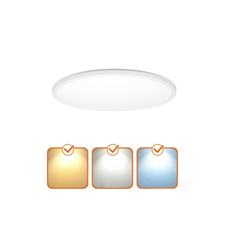 LED Lámpara de baño con sensor de movimiento y crepuscular NIVERA LED/24W/230V IP54 3000/4000/6000K diá. 30 cm blanco + control remoto