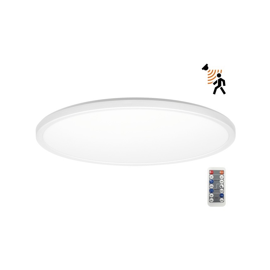 LED Lámpara de baño con sensor de movimiento y crepuscular NIVERA LED/32W/230V IP54 3000/4000/6000K diá. 42 cm blanco + control remoto