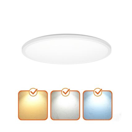 LED Lámpara de baño con sensor de movimiento y crepuscular NIVERA LED/32W/230V IP54 3000/4000/6000K diá. 42 cm blanco + control remoto