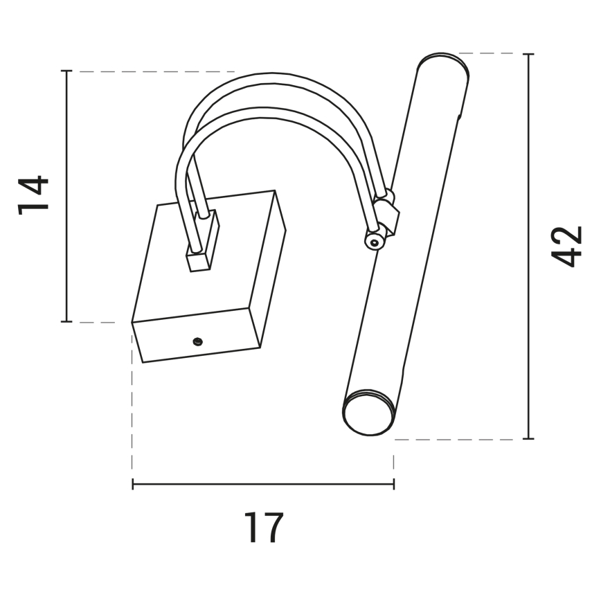 Lámpara LED de cuadro LED/9W/230V 3000K 42 cm cromo mate