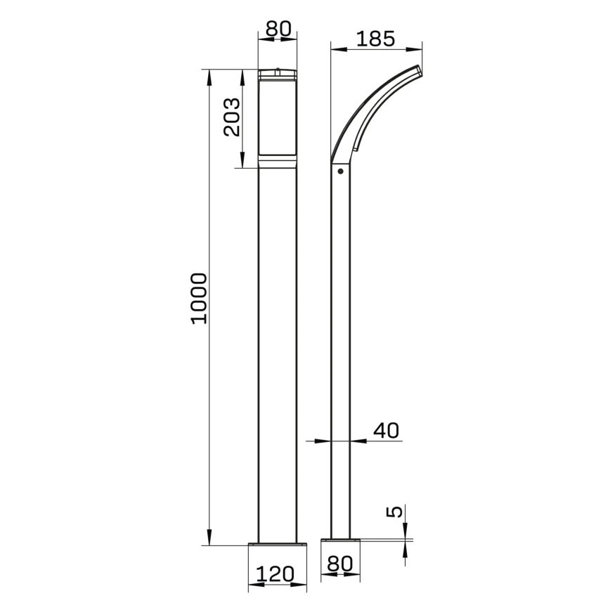 Lámpara LED de exterior AMY LED/12W/230V 100 cm IP44 negro