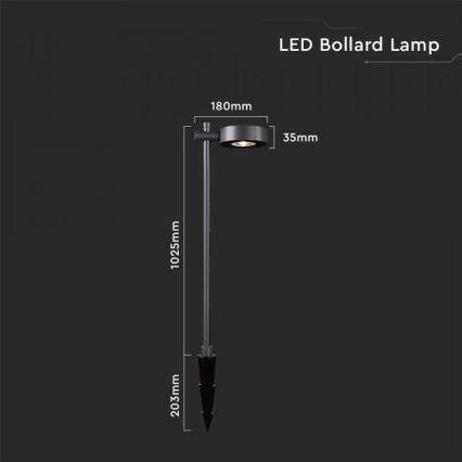 Lámpara LED de exterior LED/7W/230V 4000K IP65 negra 102 cm