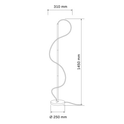 Lámpara LED de pie EMMA LED/36W/230V negro