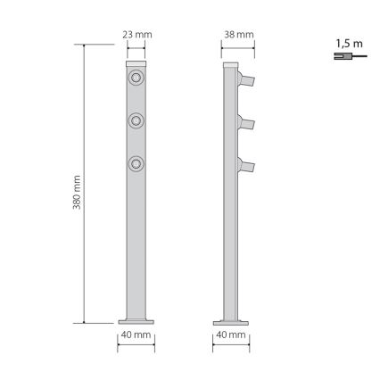 Lámpara LED de pie PICCO 3xLED/5,4W/500mA