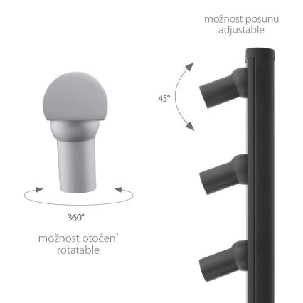 Lámpara LED de pie PICCO 3xLED/5,4W/500mA