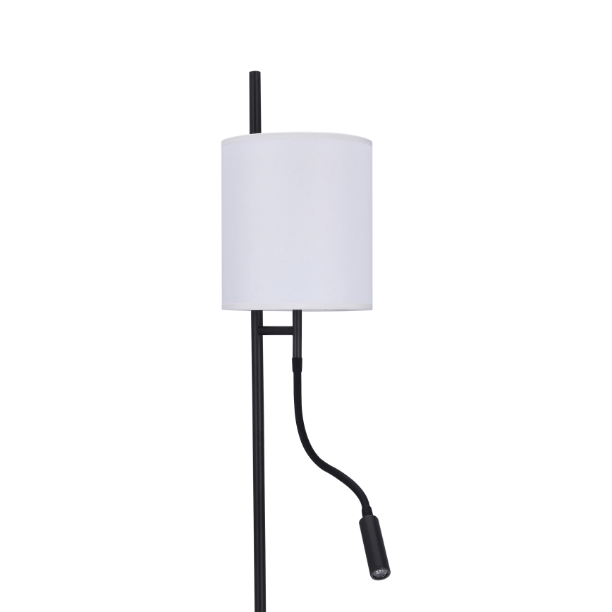 Lámpara LED de pie TOKYO 1xE27/40W/230V + LED/3W negro/blanco