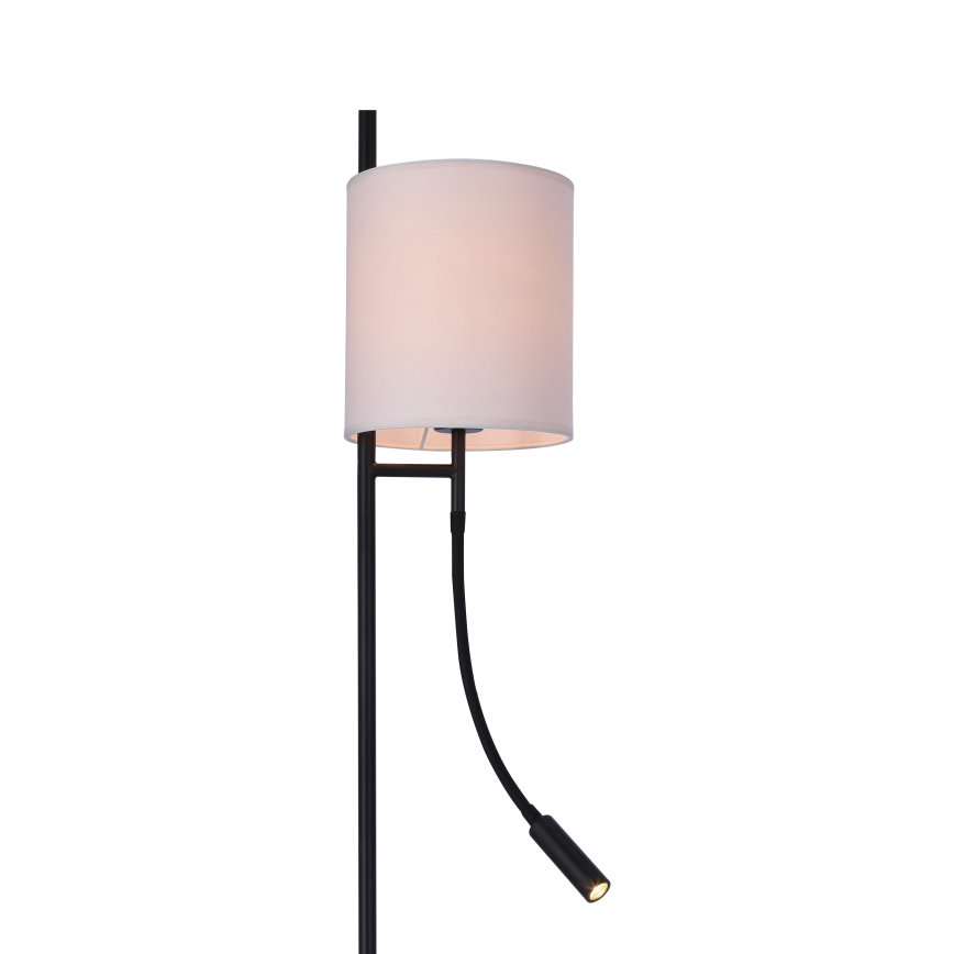 Lámpara LED de pie TOKYO 1xE27/40W/230V + LED/3W negro/blanco