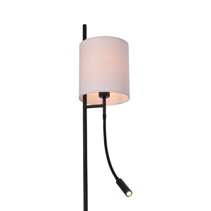 Lámpara LED de pie TOKYO 1xE27/40W/230V + LED/3W negro/blanco
