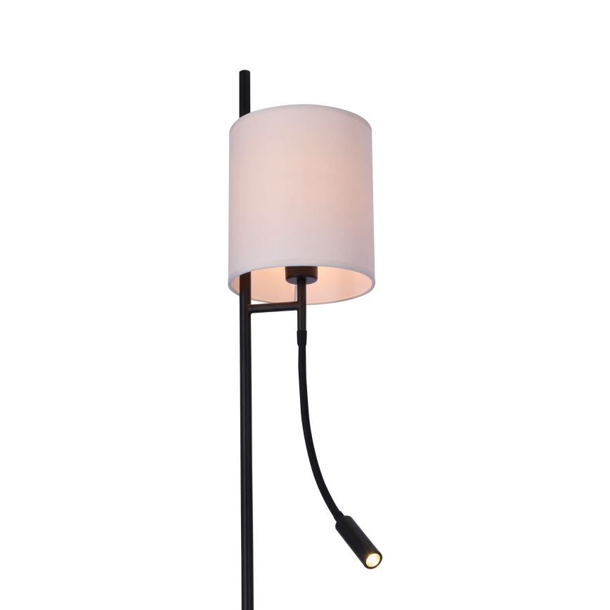 Lámpara LED de pie TOKYO 1xE27/40W/230V + LED/3W negro/blanco