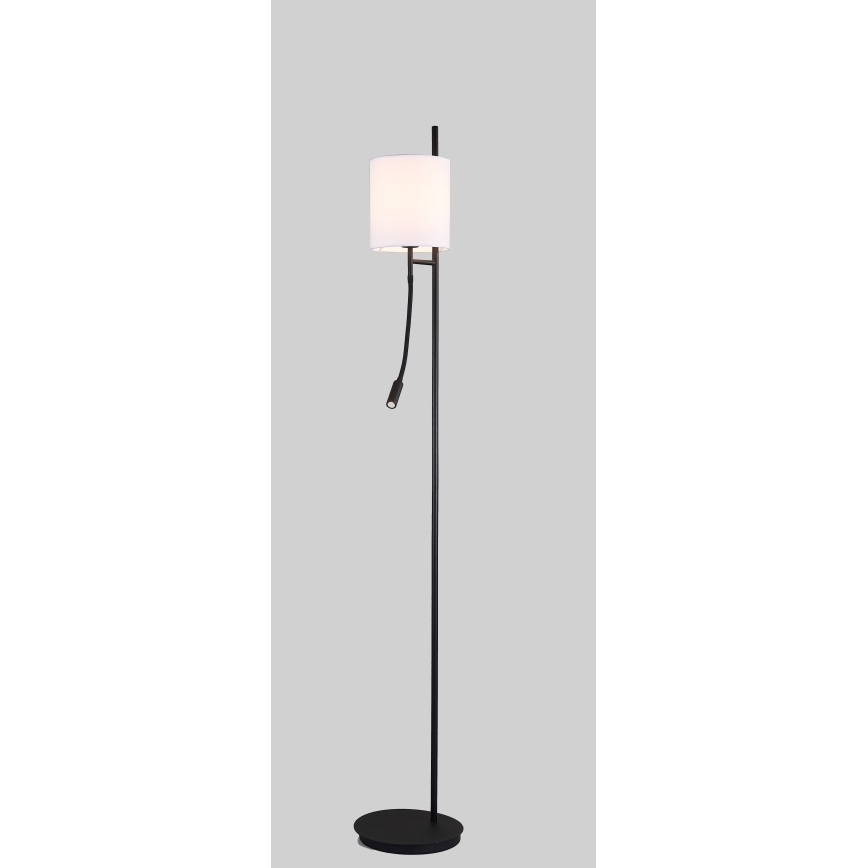 Lámpara LED de pie TOKYO 1xE27/40W/230V + LED/3W negro/blanco