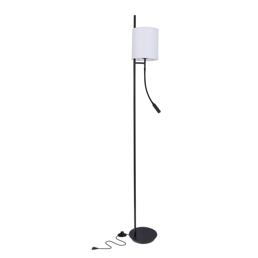 Lámpara LED de pie TOKYO 1xE27/40W/230V + LED/3W negro/blanco