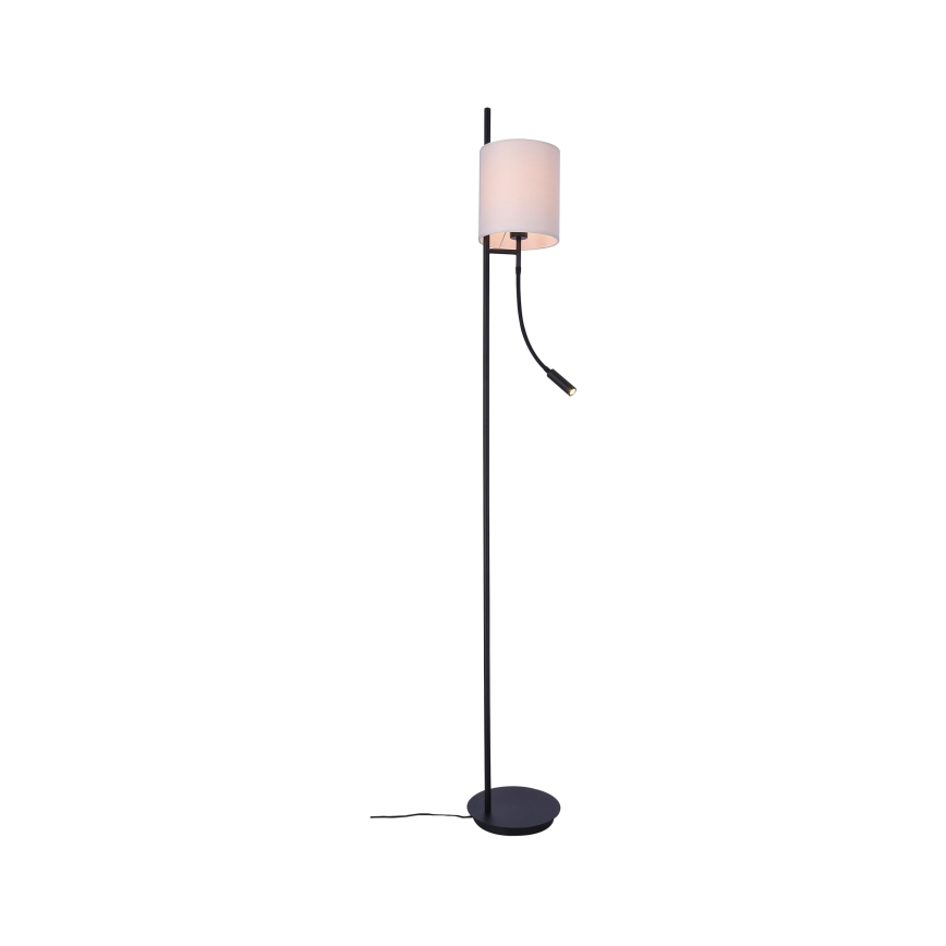 Lámpara LED de pie TOKYO 1xE27/40W/230V + LED/3W negro/blanco