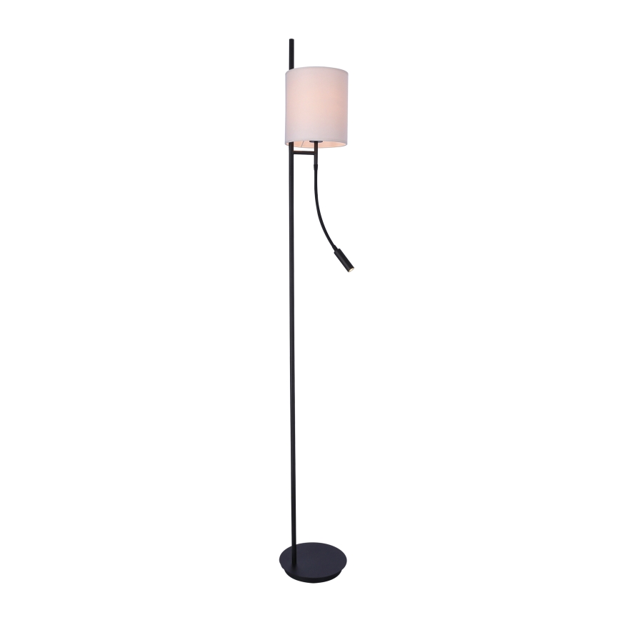 Lámpara LED de pie TOKYO 1xE27/40W/230V + LED/3W negro/blanco