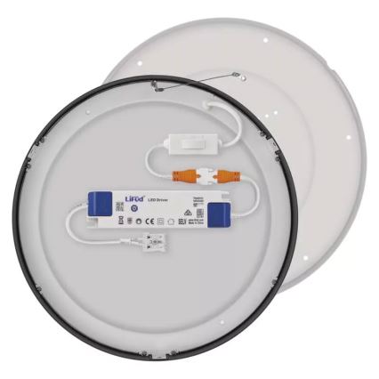 Lámpara de techo LED NEXXO LED/28,5W/230V 3000/3500/4000K Ø 30 cm negra