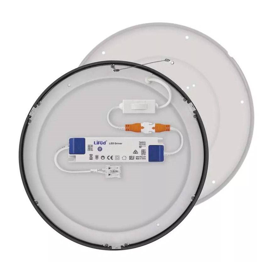 Lámpara de techo LED NEXXO LED/28,5W/230V 3000/3500/4000K Ø 30 cm negra
