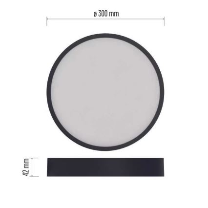 Lámpara de techo LED NEXXO LED/28,5W/230V 3000/3500/4000K Ø 30 cm negra