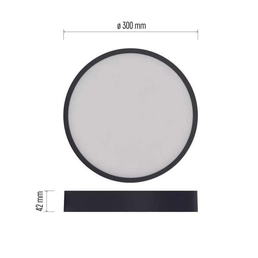 Lámpara de techo LED NEXXO LED/28,5W/230V 3000/3500/4000K Ø 30 cm negra