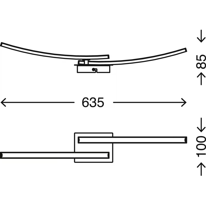 Lámpara LED de techo 2xLED/6W/230V 3000K cromo mate