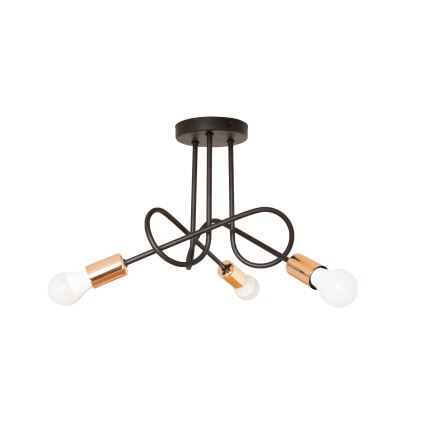 Lámpara LED de techo de superficie OXFORD 3xE27/15W/230V negra
