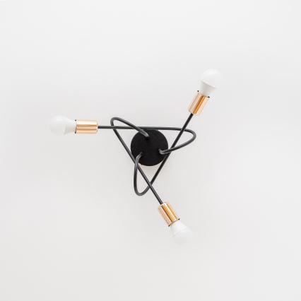 Lámpara LED de techo de superficie OXFORD 3xE27/15W/230V negra