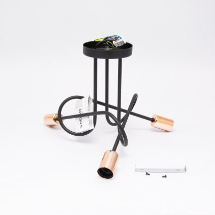 Lámpara LED de techo de superficie OXFORD 3xE27/15W/230V negra