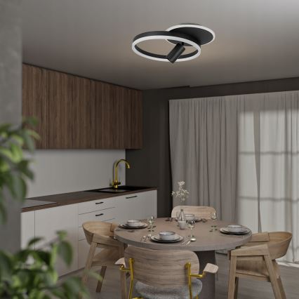 Lámpara LED de techo LED/38W/230V + 1xGU10/30W negra