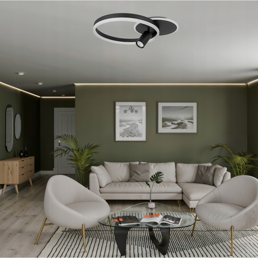 Lámpara LED de techo LED/38W/230V + 1xGU10/30W negra