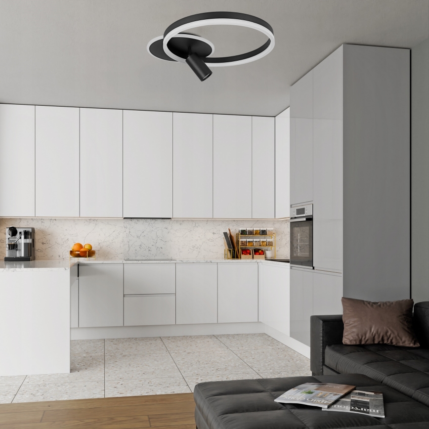 Lámpara LED de techo LED/38W/230V + 1xGU10/30W negra