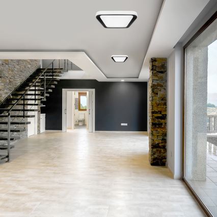 Lámpara de techo LED regulable QUADRO LED/38W/230V 3000-6000K blanco/negro + mando a distancia