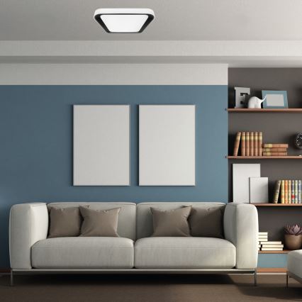 Lámpara de techo LED regulable QUADRO LED/38W/230V 3000-6000K blanco/negro + mando a distancia