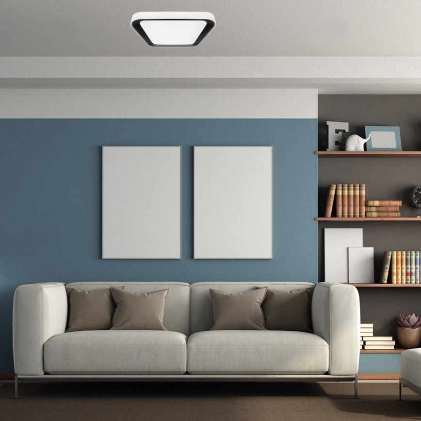 Lámpara de techo LED regulable QUADRO LED/38W/230V 3000-6000K blanco/negro + mando a distancia