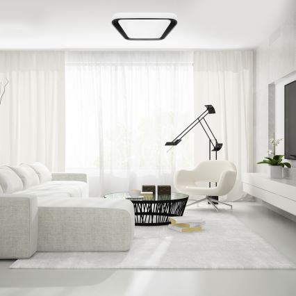 Lámpara de techo LED regulable QUADRO LED/66W/230V 3000-6000K blanca/negra + mando a distancia