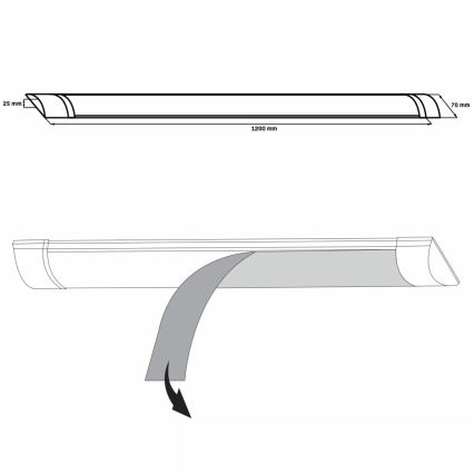 Lámpara LED debajo del gabinete LED/36W/230V 4000K 120 cm blanco
