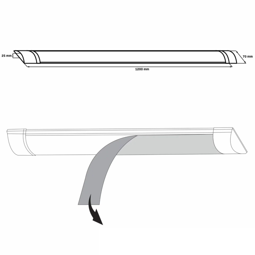 Lámpara LED debajo del gabinete LED/36W/230V 4000K 120 cm blanco