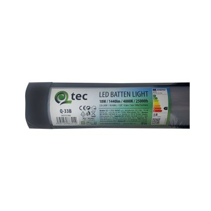 Lámpara LED debajo del gabinete QTEC LED/18W/230V 60 cm negro