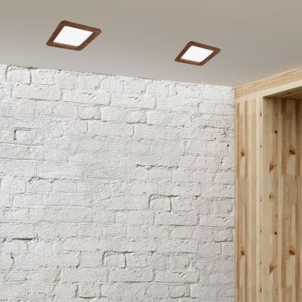 Lámpara empotrada LED WOODY SPOT LED/17W/230V 3000K cereza 18,5x18,5 cm