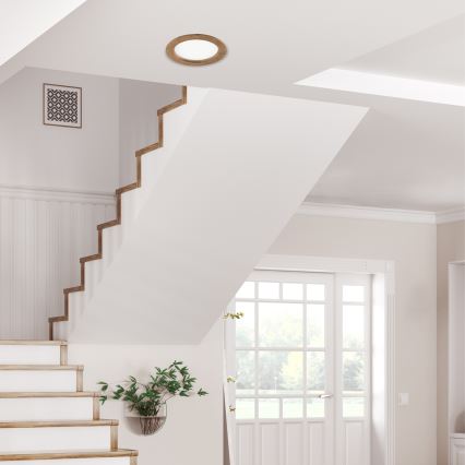 Lámpara empotrada LED WOODY SPOT LED/16,5W/230V 4000K nogal Ø 18,5 cm