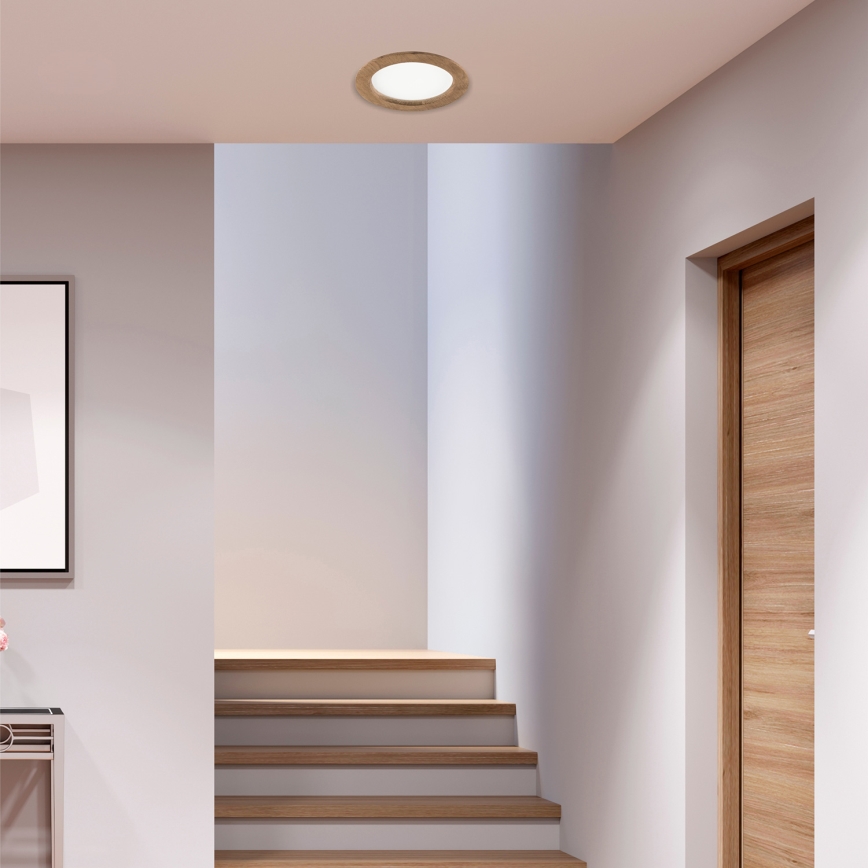 Lámpara empotrada LED WOODY SPOT LED/16,5W/230V 4000K nogal Ø 18,5 cm