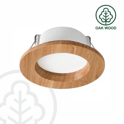 Lámpara empotrada LED WOODY SPOT LED/5,5W/230V 4000K roble ? 10 cm